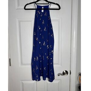 EVERLY Blue Gold Tank Dress Key Hole‎ Back Size PS